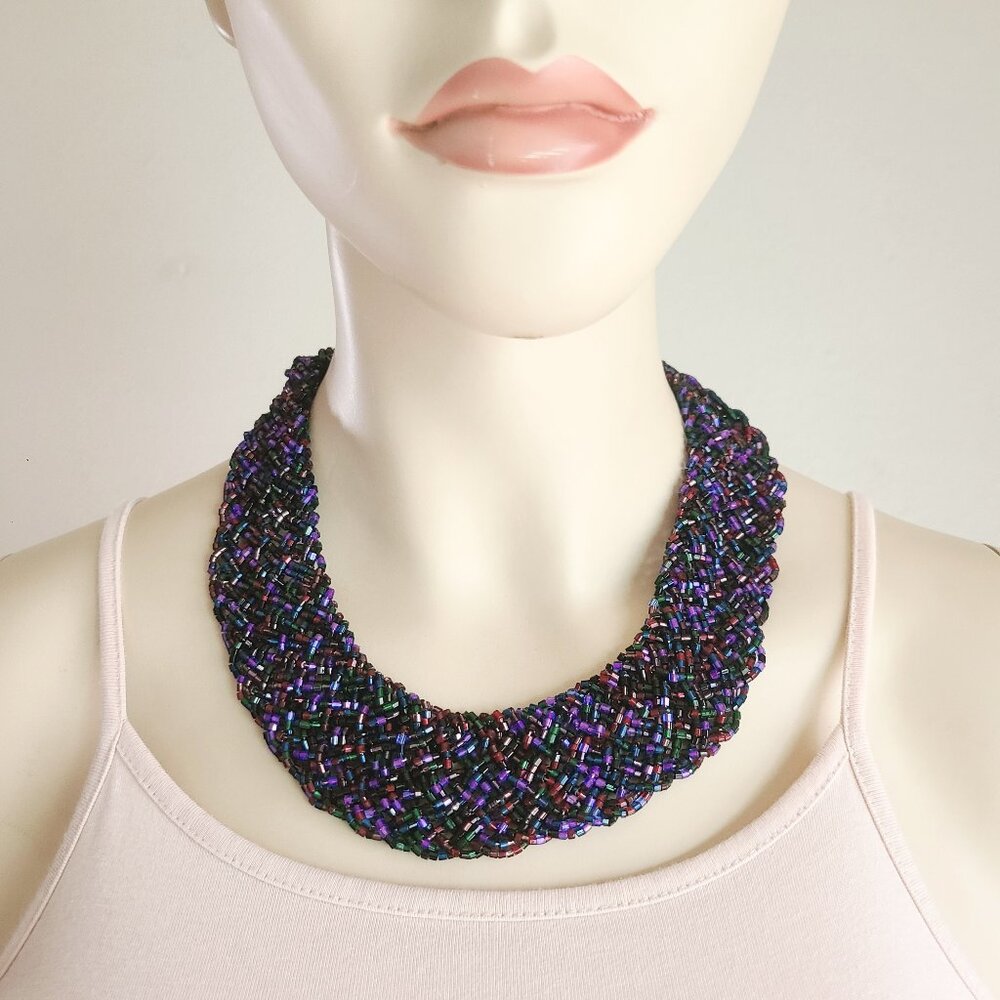 beaded weave necklace